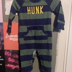 Carter's Navy and Olive Striped Footie